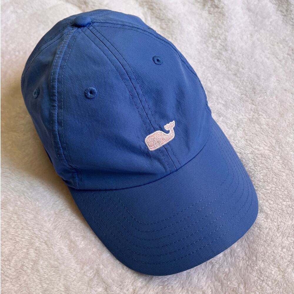 Vineyard Vines On the Go Performance Hat Light Blue Pink Whale Logo